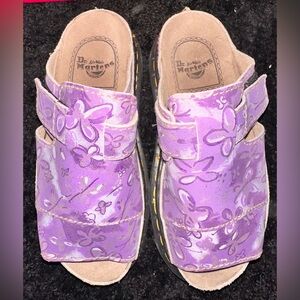 Dr Martins Vintage England-Made Purple Shimmer Butterfly Sandals ‼️RARE‼️ 🔖
